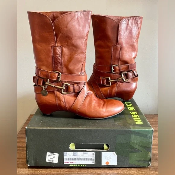 Miss Sixty | Shoes | Miss Sixty Valia Cognac Leather Strappy